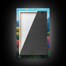 Cargar imagen en el visor de la galería, Colorful rolling hills, flower fields, landscape art,  3 piece wall art, 3 piece canvas, cool centerpiece living room wall art
