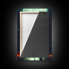 Load image into Gallery viewer, Cyberpunk Demon Art, Demon in the streets of Tokyo, Framed Canvas Print, Ready To Hang Framed Wall Art
