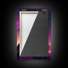 Load image into Gallery viewer, The Monoliths, Scifi art, retro synthwave style alien planet art, framed canvas print
