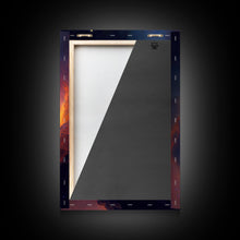 Cargar imagen en el visor de la galería, Colorful Nebula in Deep Space, Framed canvas print, retrowave watercolor space art
