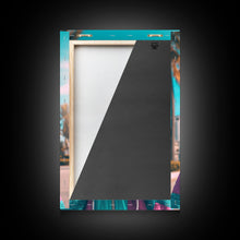 Load image into Gallery viewer, Corgi In Pink And Blue Hoodie Sunglasses Wall Print, Dog Art Print, Dog Portrait, Framed Wall Art, Framed Canvas, Wall Print, Wall Canvas
