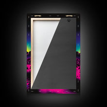 Load image into Gallery viewer, Psychedelic UFO Art, The Abduction, Retro 80s Style Scifi Art, Framed Canvas Print
