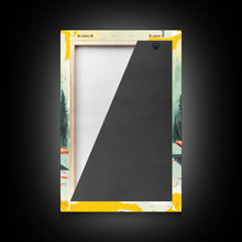 Load image into Gallery viewer, Abstract Surreal Landscape Art, Framed Canvas Print, Retro TV in a Forest, Weird / Strange Home Decor
