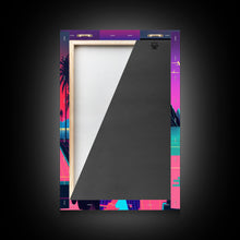 Load image into Gallery viewer, Retro 80s Style Art, 3 Panel Framed Canvas Prints, Canvas Wall Art, Synthwave / Vaporwave Aesthetic Retro Style Wall Art
