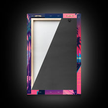 Load image into Gallery viewer, Retro 80s Style Art, 3 Panel Framed Canvas Prints, Canvas Wall Art, Synthwave / Vaporwave Aesthetic Retro Style Wall Art, Pink Wall Decor
