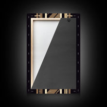 Carregar imagem no visualizador da galeria, Art Deco Wall art, Framed Canvas Print, Art Deco, Gold art, Framed painting, Geometric art, Beautiful art, Lines art, Guest room art
