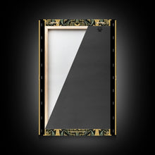 Load image into Gallery viewer, Art Deco Pattern Wall art, Framed Canvas Print, Art Deco, Gold &amp; green art, Framed painting, Black colors, Wonderful art, 1920s Style Art
