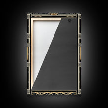 Load image into Gallery viewer, Art Deco Pattern Wall art, Framed Canvas Print, Art Deco, Gold &amp; black art, Geometric art, Office wall art, Abstract art, Original painting
