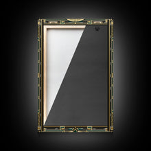 Carregar imagem no visualizador da galeria, Art Deco Wall art | Framed Canvas Print | Art Deco | Gold &amp; green art | Beautiful art | Midcentury Modern | Office decor | Stained glass art
