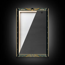 Carregar imagem no visualizador da galeria, Art Deco Pattern Wall art | Framed Canvas Print | Art Deco | Gold &amp; blue art | Wonderful art | Lines art | Geometric art | Living room art
