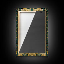 Carregar imagem no visualizador da galeria, Art Deco Pattern Wall art | Framed Canvas Print | Art Deco | Gold &amp; green art | Wonderful art | Lines art | Geometric art | Living room art
