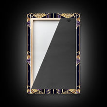 Carregar imagem no visualizador da galeria, Art Deco Pattern Wall art - Framed Canvas Print - Art Deco - Stained glass art - Ornament art - Geometric art - Purple &amp; gold art - Wall art
