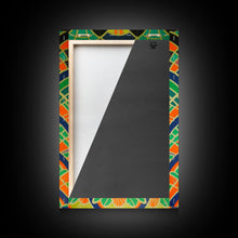 Carregar imagem no visualizador da galeria, Art Deco Pattern Wall art, Framed Canvas Print, Art Deco, Wall art, Patterns art, Green colors art, Living room art, Colorful painting
