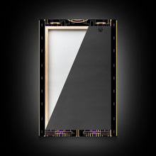 Carregar imagem no visualizador da galeria, Art Deco Wall art, Framed Canvas Print, Art Deco, Gold &amp; purple art, Living room art, Stained glass art, Office decor, Abstract art
