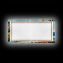 Load image into Gallery viewer, Palm Tree Beach Print, Beach Art, Framed Canvas Art, Original Beach Painting, Palm Tree Poster, Landscape Painting, Tropical Decor
