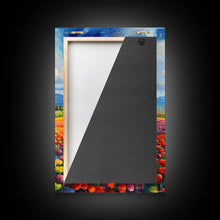 Cargar imagen en el visor de la galería, Flower Farm Wall Art, Tulip Field, Countryside Wall Print, Canvas Print, Wall Art, Vertical Art, Gifts For Grandma, Tiny House Decor
