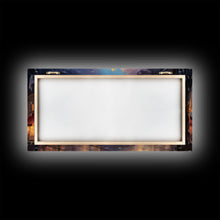 Cargar imagen en el visor de la galería, Christmas Decor Handmade, Framed Canvas Print, Beautiful Winter Wonderland Christmas Village, Christmas Tree Art
