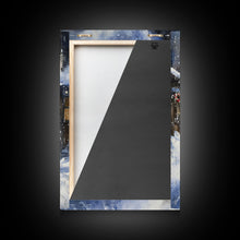 Load image into Gallery viewer, Cowboys Riding Into Town On Christmas, Western Christmas Decor, Framed Canvas Print, Christmas Outdoor Decor, Christmas poster
