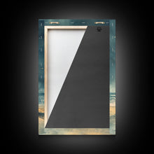 Cargar imagen en el visor de la galería, Christmas Beach Bonfire Framed Canvas Print, Christmas Painting Wall Art, Christmas Handmade Art, Best Gift Christmas Decor
