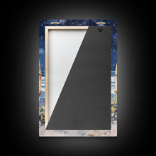 Cargar imagen en el visor de la galería, Christmas Surfboards On A Snowy Beach, Framed Canvas Print, Tropical / Nautical Christmas Art or Gift Idea, Christmas Poster
