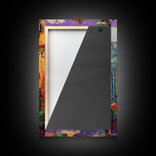 Carregar imagem no visualizador da galeria, Framed Canvas Print Tall Art Mexican Style Scenic Steps Lined With Colorful Flowers And Architecture
