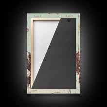 Load image into Gallery viewer, Cowboy Riding Horse in Winter Forest Framed Canvas Print - Moody Winter Landscape Art Perfect 2024 Christmas Home Decor
