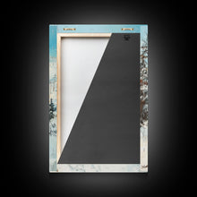 Load image into Gallery viewer, Cowboy Riding Through Snowy Mountains Framed Canvas Print Christmas Wall Art Winter Wonderland Decor Seasonal Wall Art Christmas Gift Idea
