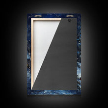 Load image into Gallery viewer, Cowboy Christmas by the Fire Framed Canvas Print, Western Holiday Decor with Snowy Cabin, Cozy Art Perfect for Rustic Christmas Winter Decor
