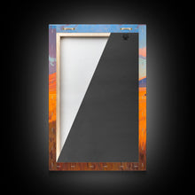 Load image into Gallery viewer, Cowboy Campfire Framed Canvas Print, Evening Gathering with Riders Around Fire, Western Landscape Art for Fall or Winter Home Decor
