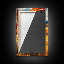 Load image into Gallery viewer, Countryside Barn in Autumn Framed Canvas Print, Bright Fall Landscape Birch Trees, Rustic Wall Art Country Home or Farmhouse Autumn Decor
