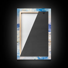 Load image into Gallery viewer, Cowboy riding through snowy mountain pass, Framed Canvas Print, western winter landscape wall art, farmhouse holiday decor Christmas gift
