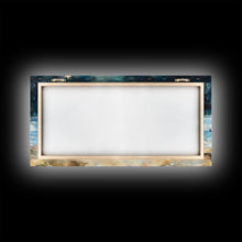 Carregar imagem no visualizador da galeria, Canvas Print Surfboards and Christmas Tree at Beach, Tropical Christmas Decor, Beach Christmas Art, Coastal Holiday Wall Art
