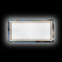 Load image into Gallery viewer, Cowboy riding horse through vibrant autumn forest, Framed Canvas Print, tall fall wall art, rustic western decor, moody landscape
