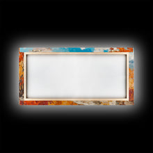 Load image into Gallery viewer, Cowboy on autumn swing, Framed Canvas Print, rustic Western art with vibrant fall, tall framed canvas print autumn decor farmhouse wall art
