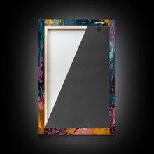 Load image into Gallery viewer, Colorful Skeleton Nutcracker Framed Canvas Print, Halloween Nutcracker Decor, Spooky Toy Art, Skeleton Wall Art, Haunted Nutcracker Print
