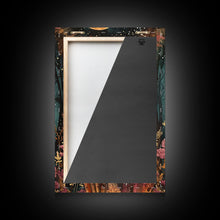 Load image into Gallery viewer, That&#39;s A Howlin&#39; Good Pizza, Werewolf Eatin a Pizza and Howlin at The Moon, Framed Canvas Print, Funny Halloween Art
