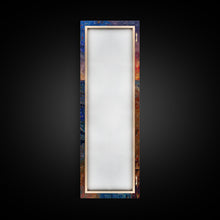 Carregar imagem no visualizador da galeria, Framed Canvas Print Skinny Art of a Vibrant Sunset Over a Rolling Ocean with Dramatic Colors in the Sky and Water, Ideal Tall Art for Modern Spaces
