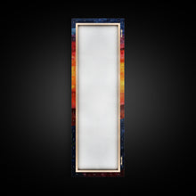 Load image into Gallery viewer, Desert Landscape with Saguaro Cactus Silhouette Against a Fiery Sunset on a Framed Canvas Print Skinny Art Piece
