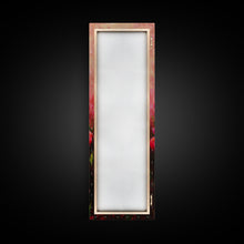 Load image into Gallery viewer, Vibrant Red Tulips in Bloom Against a Soft Pink Background on a Framed Canvas Print Skinny Art Piece

