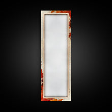 Load image into Gallery viewer, Skinny Art Autumn Leaves In Japanese Style Wood Block Print Warm Red And Orange Tones On Framed Canvas Print, Tall Art Ukiyo-e
