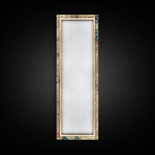 Cargar imagen en el visor de la galería, Colorful Hollyhock Flowers Traditional Japanese Woodblock Style Tall Skinny Framed Canvas Print Wall Art
