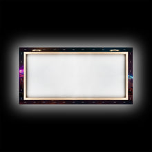 Load image into Gallery viewer, Destitute cyberpunk city with neon signs wall art, Bladerunner vibes art, synthwave style art, cool wall art
