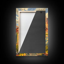 Load image into Gallery viewer, Desert Cowboy Riding Through Cactus - Framed Canvas Print, Western Landscape Art, Southwestern Wall Art for Home Decoration
