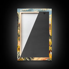 Load image into Gallery viewer, Cowboy Riding in Desert Landscape with Cacti - Framed Canvas Print, Western Art, Southwestern Decor, Desert Scene Wall Art for Home
