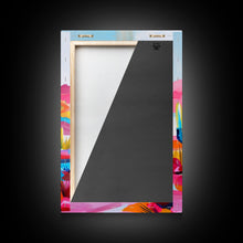 Load image into Gallery viewer, Colorful Mission Style Church Illustration - Framed Canvas Print, Vibrant Church Art, Living Room Decor, Architectural Wall Art
