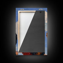 Cargar imagen en el visor de la galería, Classic Western Love Scene Under Blue Sky - Framed Canvas Print, Rustic Cowboy Decor, Living Room Art, Romantic Wall Art for Home
