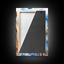 Load image into Gallery viewer, Cowgirl with Horse in Denim Outfit - Framed Canvas Print, Western Wall Art, Rustic Decor, Living Room and Bedroom Art Print
