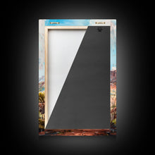 Load image into Gallery viewer, Cowboy and Horse Desert Scene Art - Framed Canvas Print, Western Living Room Decor, Cowboy Wall Art, Desert Home Decoration
