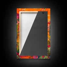 Load image into Gallery viewer, Framed Canvas Print, Vibrant Desert Scene with Saguaro Cacti and Flowers, Unique Wall Art for Living Room or Bedroom
