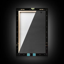 Load image into Gallery viewer, Cowboy Under the Moon Print - Framed Canvas Wall Art, Rustic Western Decor, Nighttime Cowboy Artwork for Living Room, Western Night Sky
